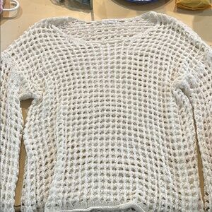 Blu Pepper Cream Open-Knit Sweater